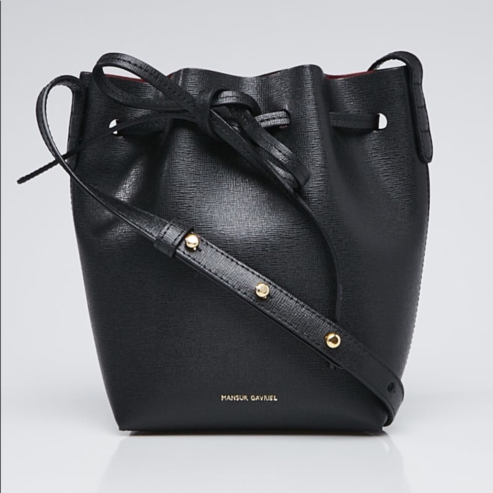 Mansur Gavriel Black Saffiano Mini Bucket Bag EUC - Picture 5 of 16